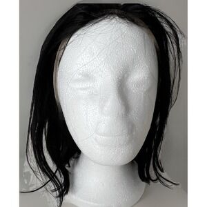 Black Lace Front Wig Layered Bob Synthetic natural Hairline Cosplay Costume NWT